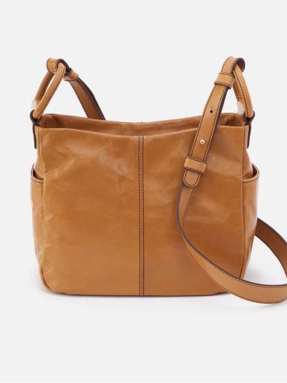 $278 Hobo Sheila Crossbody Polished Leather Bag Tote